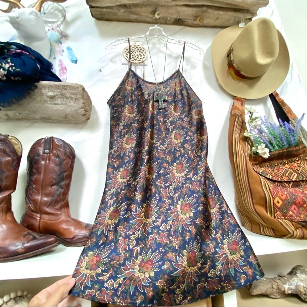 Vintage Navy Floral Slip Tunic